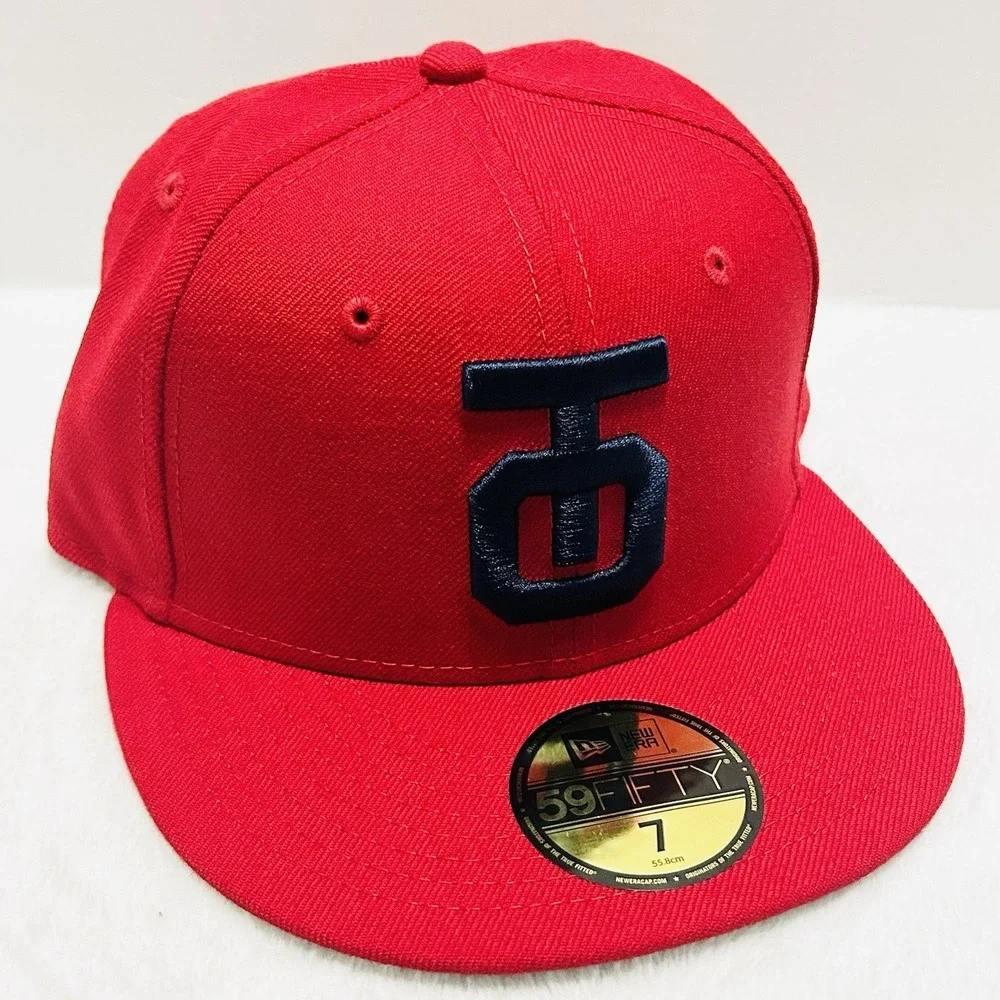 New Era Tulsa Oilers Team Logo MiLB 59FIFTY Fitted Hat Sz 7 Red Scarlet Baseball